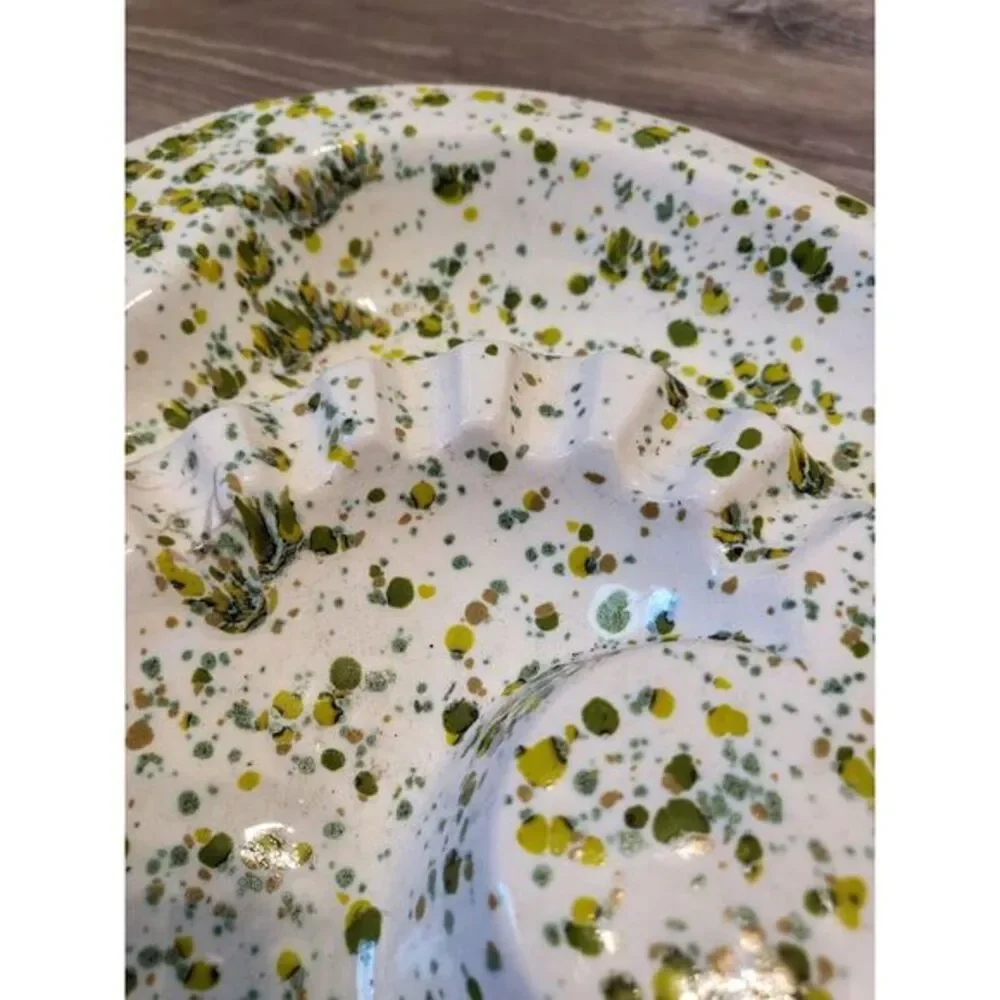 Vintage 1982 Speckled Green Ashtray 70s‎ Vibes Retro